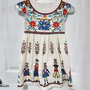 Mini Taylor Girls Dress 6-7 Nutcracker Christmas Embroidered Creme Tulle Holiday